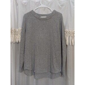 PINK CLOVER long tunic length CREWNECK marled Gray SWEATER Womens Large